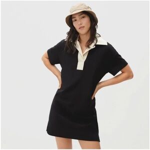 Everlane Black and Cream Polo Dress